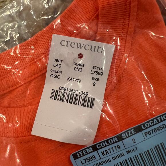 NWT J. Crew Boys' Orange/Coral W/"Chill Out" Graphic T-Shirt - Picture 7 of 9